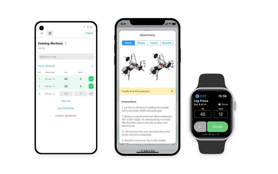 App Strong en celular y Apple Watch: registro de series
